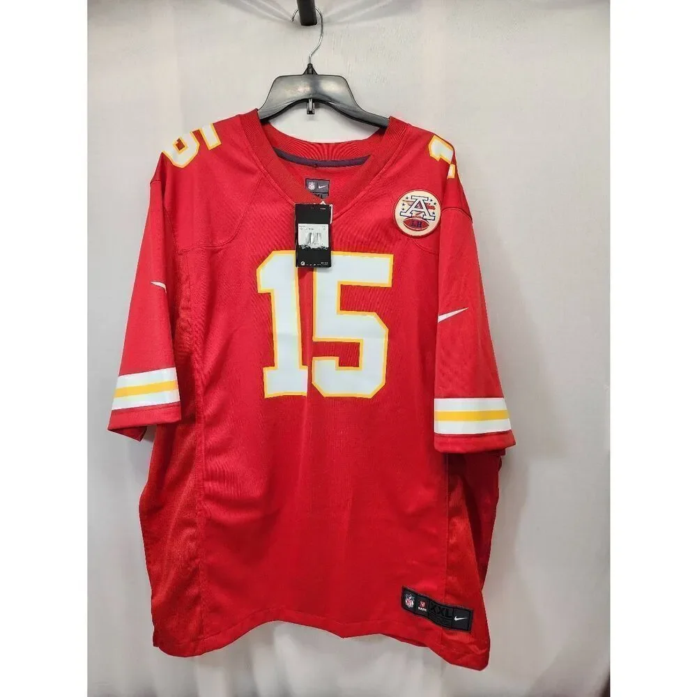 Nike NFL Kansas City Chiefs #15 Patrick Mahomes Red Game Jersey Mens 2XL Patch